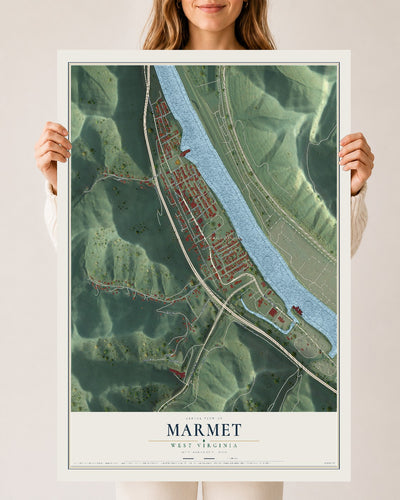 Map of Marmet, West Virginia, 24 x 36 inch unframed archival matte print