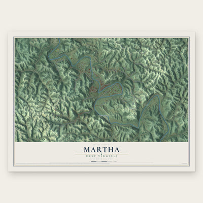 Martha, West Virginia map print, the full design