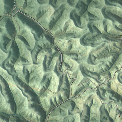 Close-up of the map of Martha, West Virginia print showing street and building detail