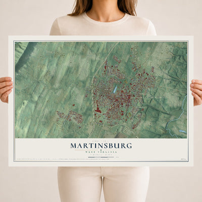 Map of Martinsburg, West Virginia, 18 x 24 inch unframed archival matte print