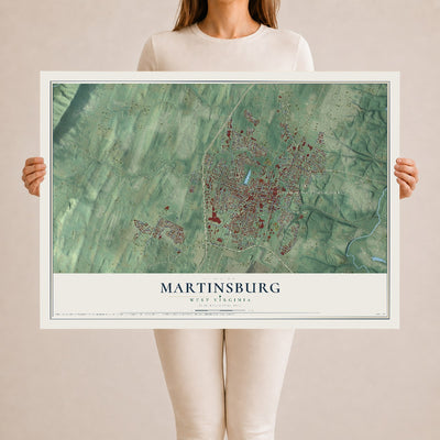 Map of Martinsburg, West Virginia, 24 x 36 inch unframed archival matte print