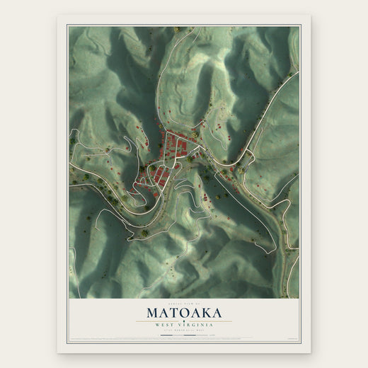 Matoaka, West Virginia map print, the full design