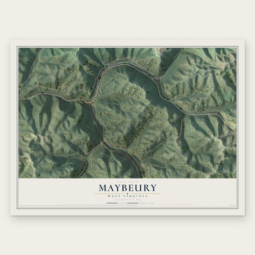 Maybeury, West Virginia map print, the full design