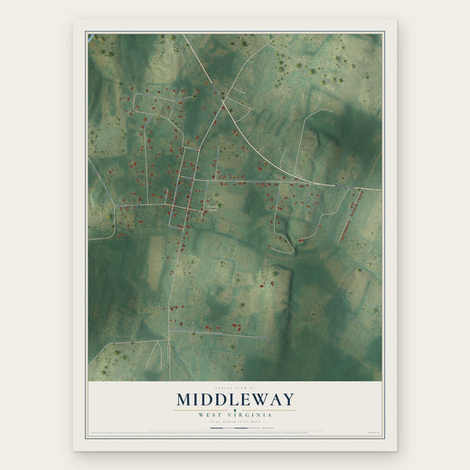 Middleway, West Virginia map print, the full design