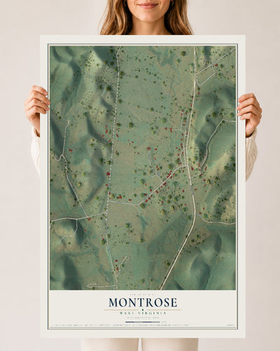 Map of Montrose, West Virginia, 24 x 36 inch unframed archival matte print