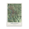 Map of Morgantown, West Virginia, 12 x 18 inch unframed archival matte print
