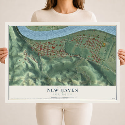 Map of New Haven, West Virginia, 18 x 24 inch unframed archival matte print