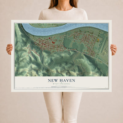 Map of New Haven, West Virginia, 24 x 36 inch unframed archival matte print