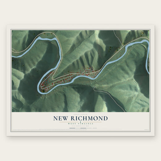 New Richmond, West Virginia map print, the full design