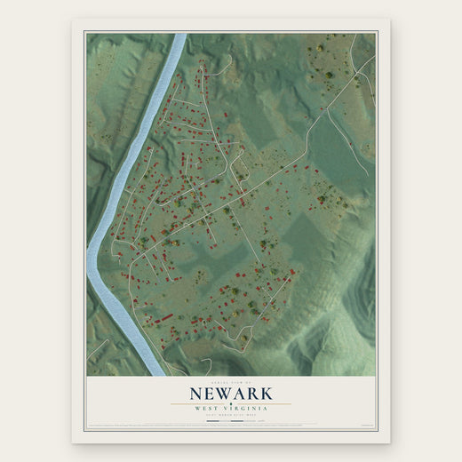 Newark, West Virginia map print, the full design