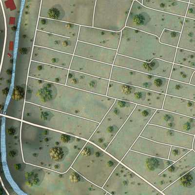 Second close-up of the map of Nutter Fort, West Virginia print showing more streets and buildings