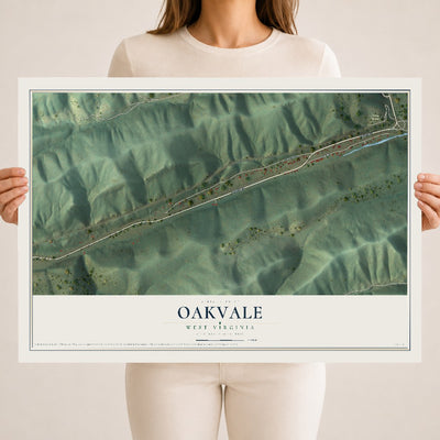 Map of Oakvale, West Virginia, 18 x 24 inch unframed archival matte print