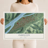 Map of Paden City, West Virginia, 12 x 18 inch unframed archival matte print
