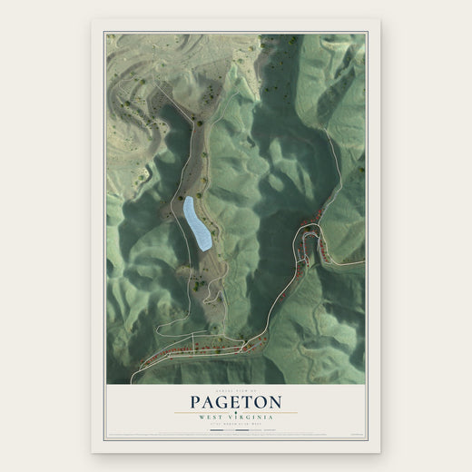 Pageton, West Virginia map print, the full design