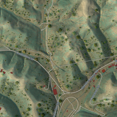Second close-up of the map of Pennsboro, West Virginia print showing more streets and buildings