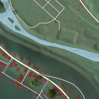 Second close-up of the map of Piedmont, West Virginia print showing more streets and buildings