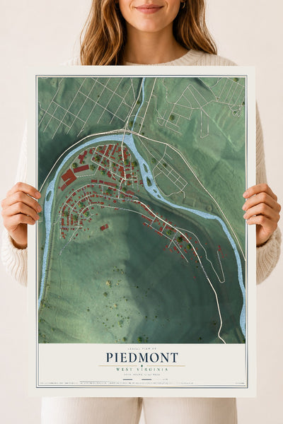 Map of Piedmont, West Virginia, 18 x 24 inch unframed archival matte print