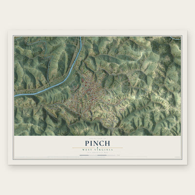Pinch, West Virginia map print, the full design