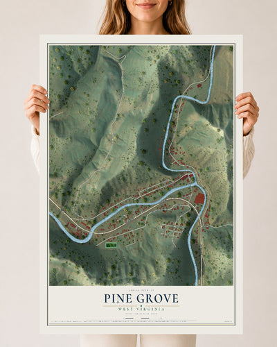 Map of Pine Grove, West Virginia, 24 x 36 inch unframed archival matte print