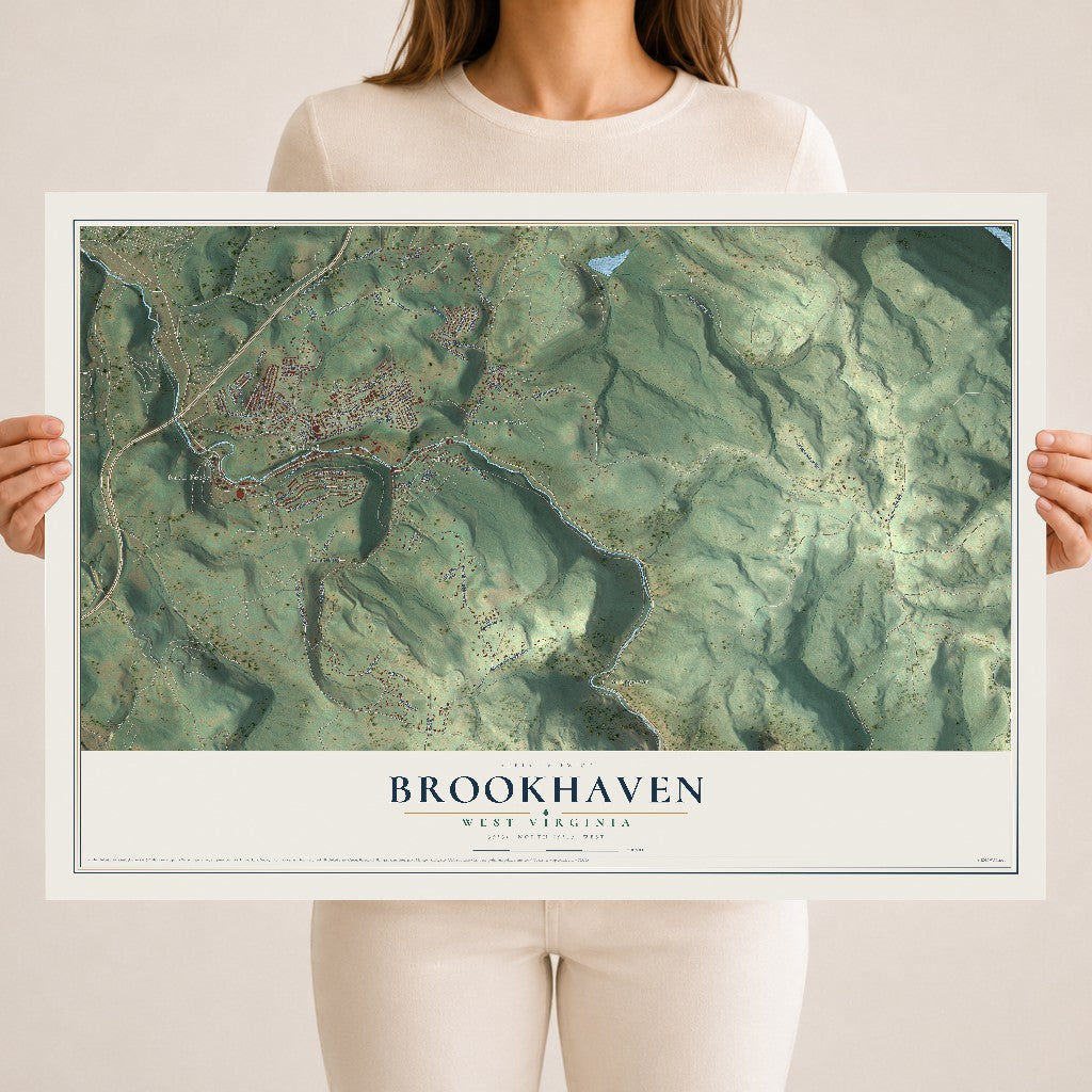 Map of Brookhaven, West Virginia, 18 x 24 inch unframed archival matte print