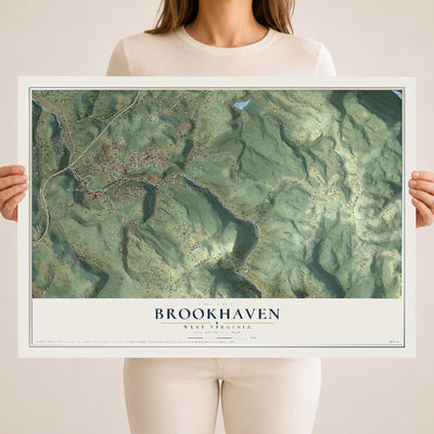 Map of Brookhaven, West Virginia, 18 x 24 inch unframed archival matte print