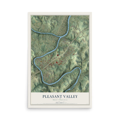 Map of Pleasant Valley, West Virginia, 12 x 18 inch unframed archival matte print