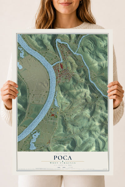 Map of Poca, West Virginia, 18 x 24 inch unframed archival matte print
