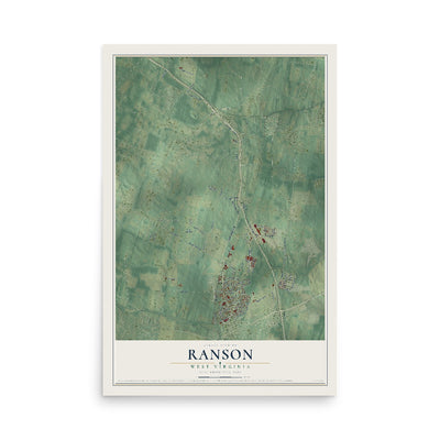 Map of Ranson, West Virginia, 12 x 18 inch unframed archival matte print