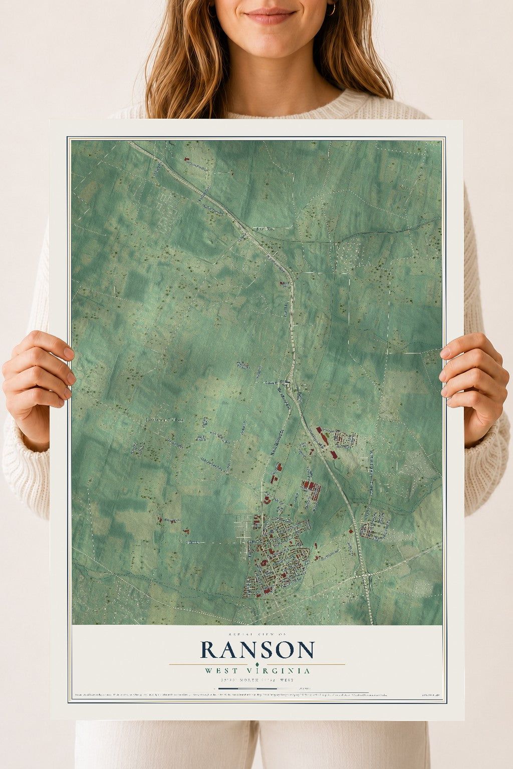 Map of Ranson, West Virginia, 18 x 24 inch unframed archival matte print