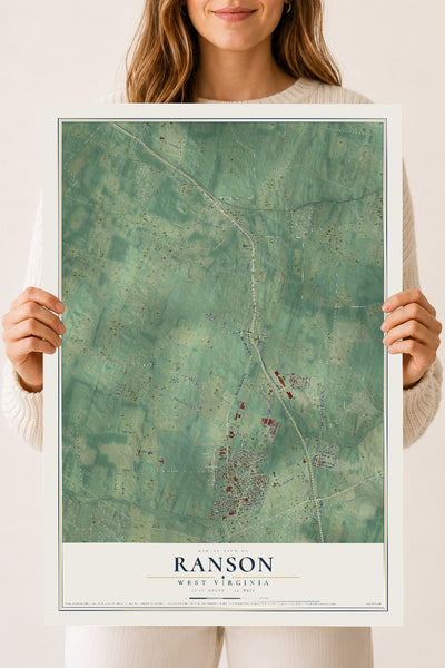 Map of Ranson, West Virginia, 18 x 24 inch unframed archival matte print