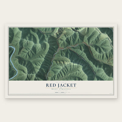Red Jacket, West Virginia map print, the full design