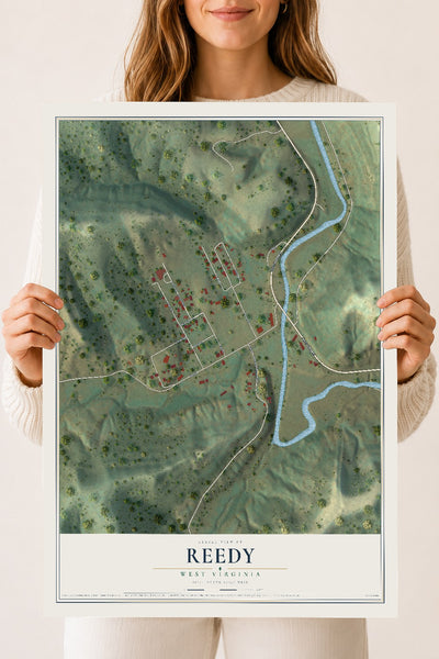 Map of Reedy, West Virginia, 18 x 24 inch unframed archival matte print