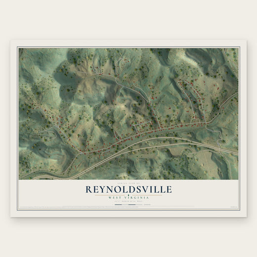 Reynoldsville, West Virginia map print, the full design