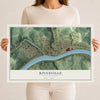 Map of Rivesville, West Virginia, 12 x 18 inch unframed archival matte print