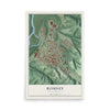 Map of Romney, West Virginia, 12 x 18 inch unframed archival matte print