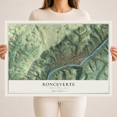 Map of Ronceverte, West Virginia, 18 x 24 inch unframed archival matte print