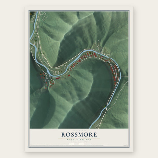Rossmore, West Virginia map print, the full design