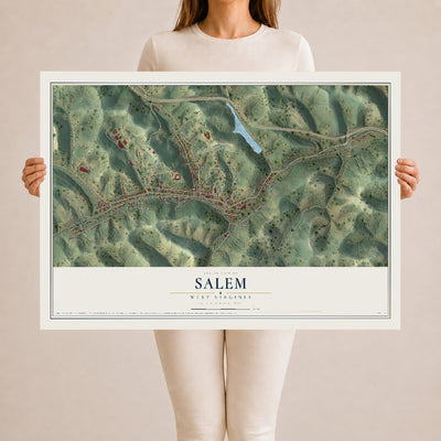 Map of Salem, West Virginia, 24 x 36 inch unframed archival matte print