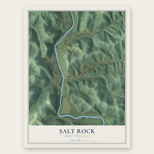 Salt Rock, West Virginia map print, the full design