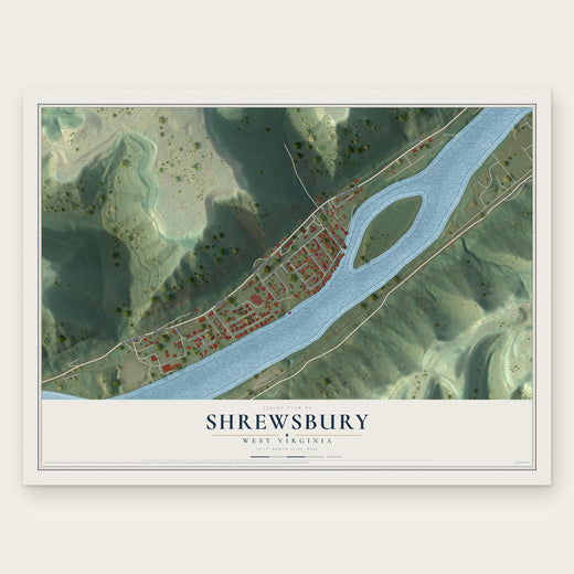 Shrewsbury, West Virginia map print, the full design
