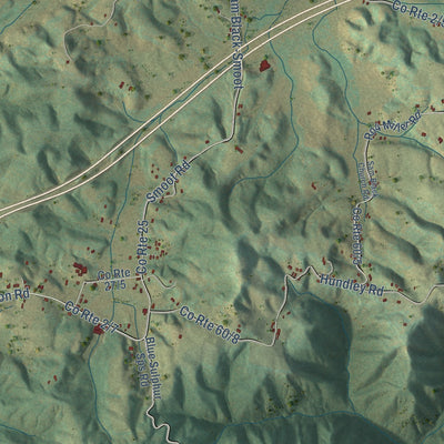 Close-up of the map of Smoot, West Virginia print showing street and building detail