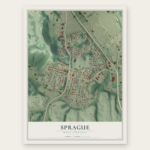 Sprague, West Virginia map print, the full design