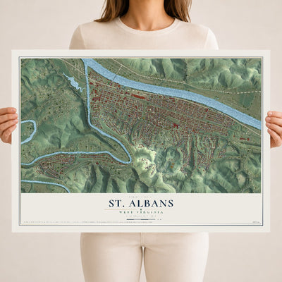 Map of St. Albans, West Virginia, 18 x 24 inch unframed archival matte print