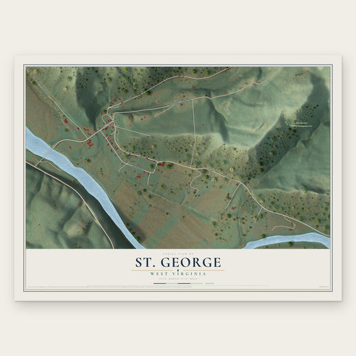 St. George, West Virginia map print, the full design