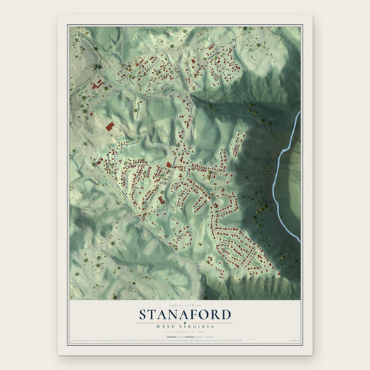Stanaford, West Virginia map print, the full design