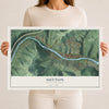 Map of Sutton, West Virginia, 12 x 18 inch unframed archival matte print