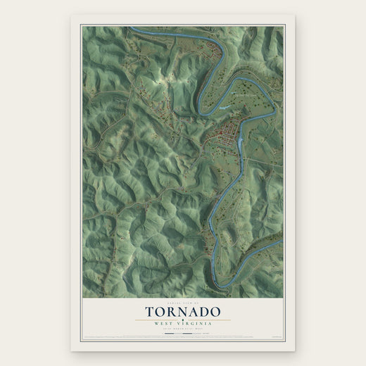 Tornado, West Virginia map print, the full design