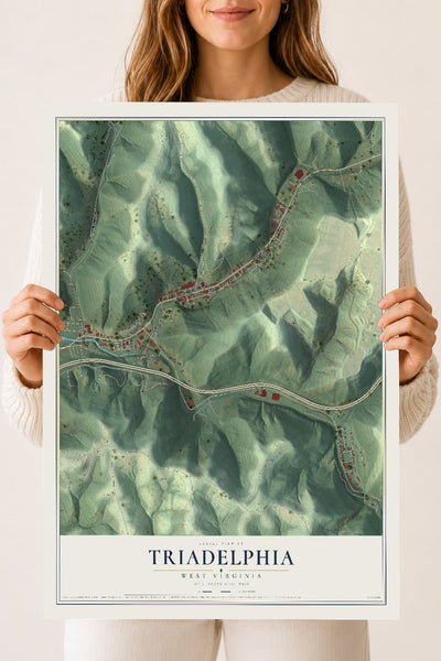 Map of Triadelphia, West Virginia, 18 x 24 inch unframed archival matte print