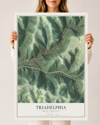 Map of Triadelphia, West Virginia, 24 x 36 inch unframed archival matte print