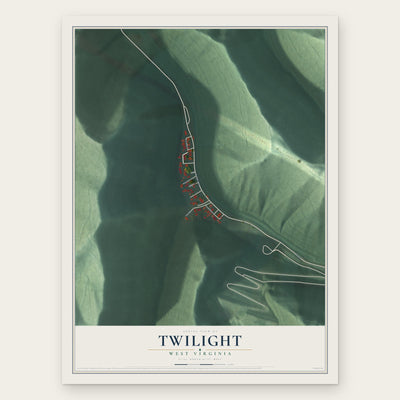 Twilight, West Virginia map print, the full design